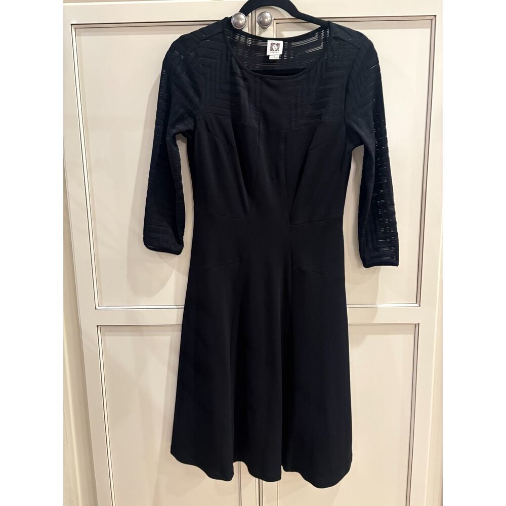 Anne Klein Black Fit and Flare Dress Size 2 - Picture 2 of 5
